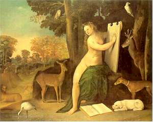 La maga Circe e gli animali in cui ha trasformato le sue vittime. Dosso Dossi intorno al 1530