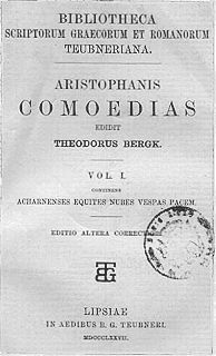 Le commedie di Aristofane, edito a Lipsia, Teubner,1877