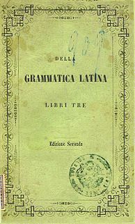 Dalla grammatica latina libri tre, edito a Torino, Stamperia Reale, 1859