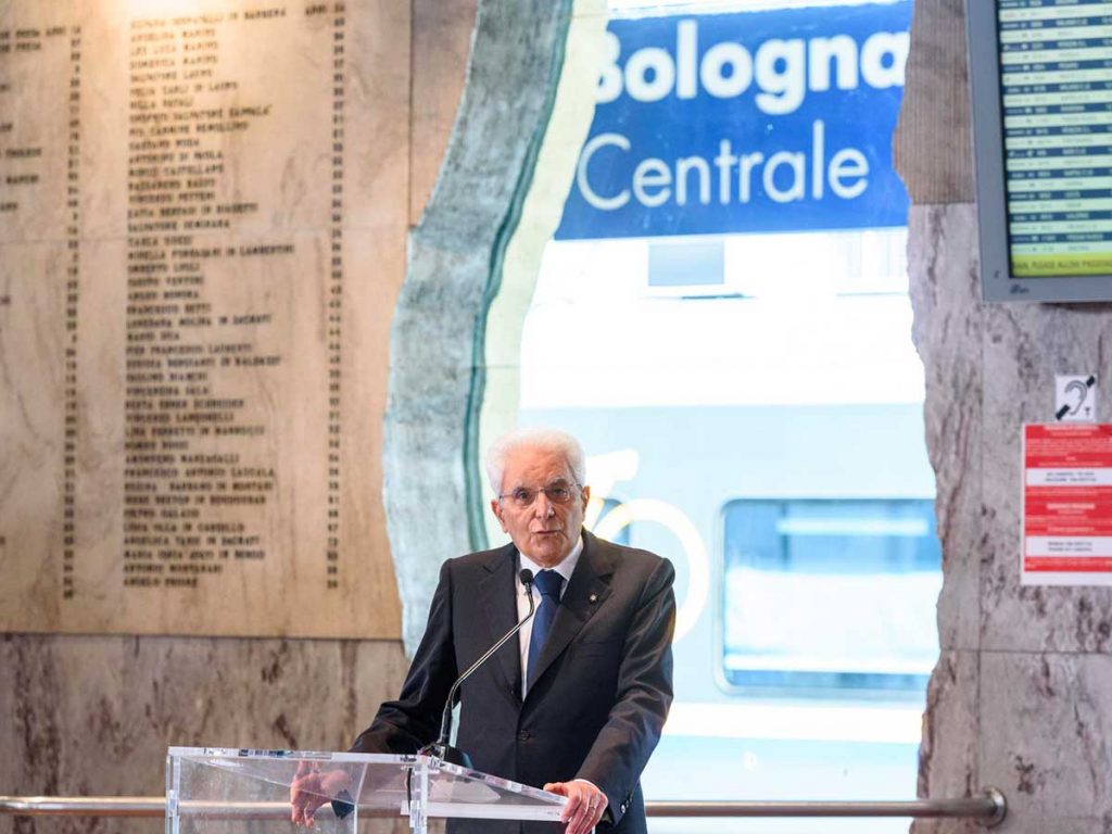 Il Presidente della Repubblica Sergio Mattarella a Bologna per la commemorazione della strage del 2 Agosto del 2020