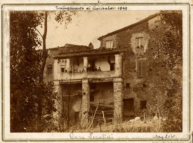 Trafugamento di Garibaldi 1849. Casa Serafini (parte posteriore) dal 28 agosto al 1 settembre