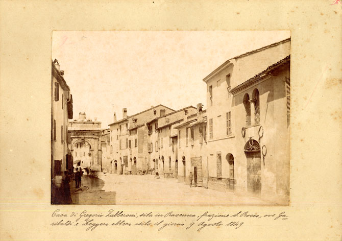 Casa di Gregorio Zabberoni sita in Ravenna frazione S.Rocco (Sobborgo Sisi) ove Garibaldi e Leggero ebbero asilo il 9 Agosto 1849.