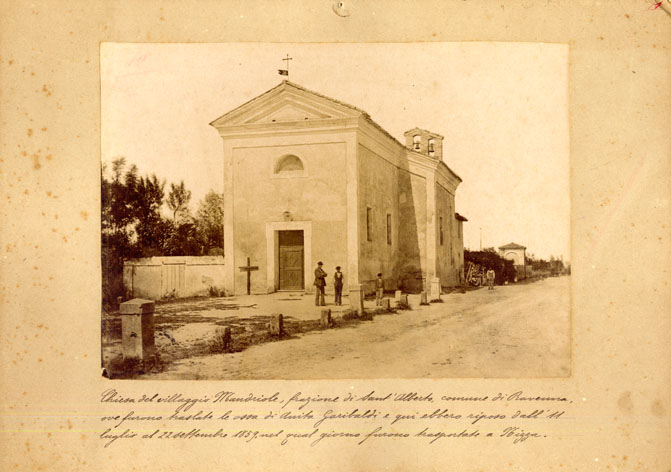 Chiesa del villaggio Mandriole, frazione di Sant' Alberto, comune di Ravenna, ove furono traslate le ossa di Anita Garibaldi e qui ebbero riposo dall' 11 luglio al 22 settembre 1859, nel qual giorno furono trasportate a Nizza.