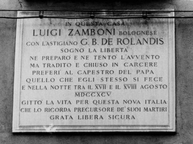 Lapide dedicata a Luigi Zamboni