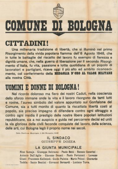 Manifesto medaglia d'oro.