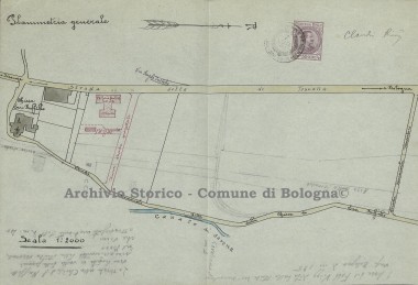 Planimetria della zona acquistata in San Ruffillo da Francesco Cavazza - serie rogiti n.837
