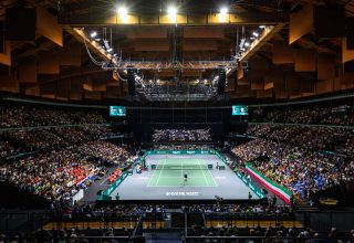 primo incontro per la Coppa Davis a Bologna tra la delegazione dell'Italia e della Croazia, Unipol Arena
