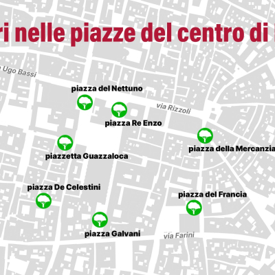 Mappa 100 alberi per 7 piazze
